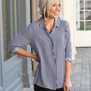 VELVET HEART ELISA STRIPED PRINT BUTTON DOWN